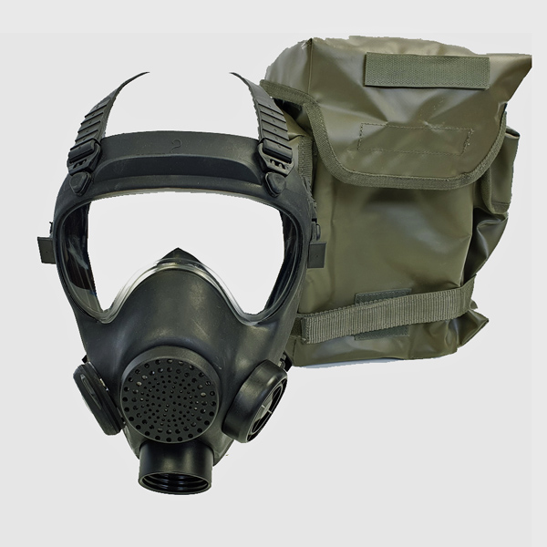 gas mask and trench coat